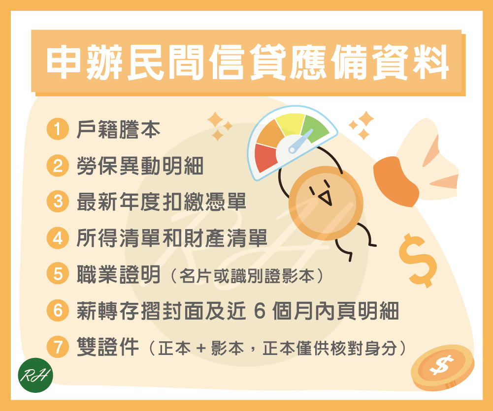 申辦民間信貸應備資料《榮華行銷理財中心》