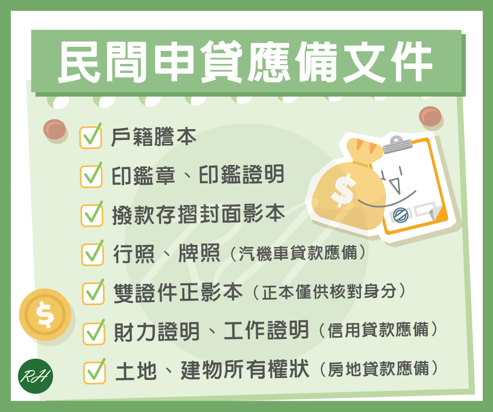 民間申貸應備文件《榮華行銷理財中心》
