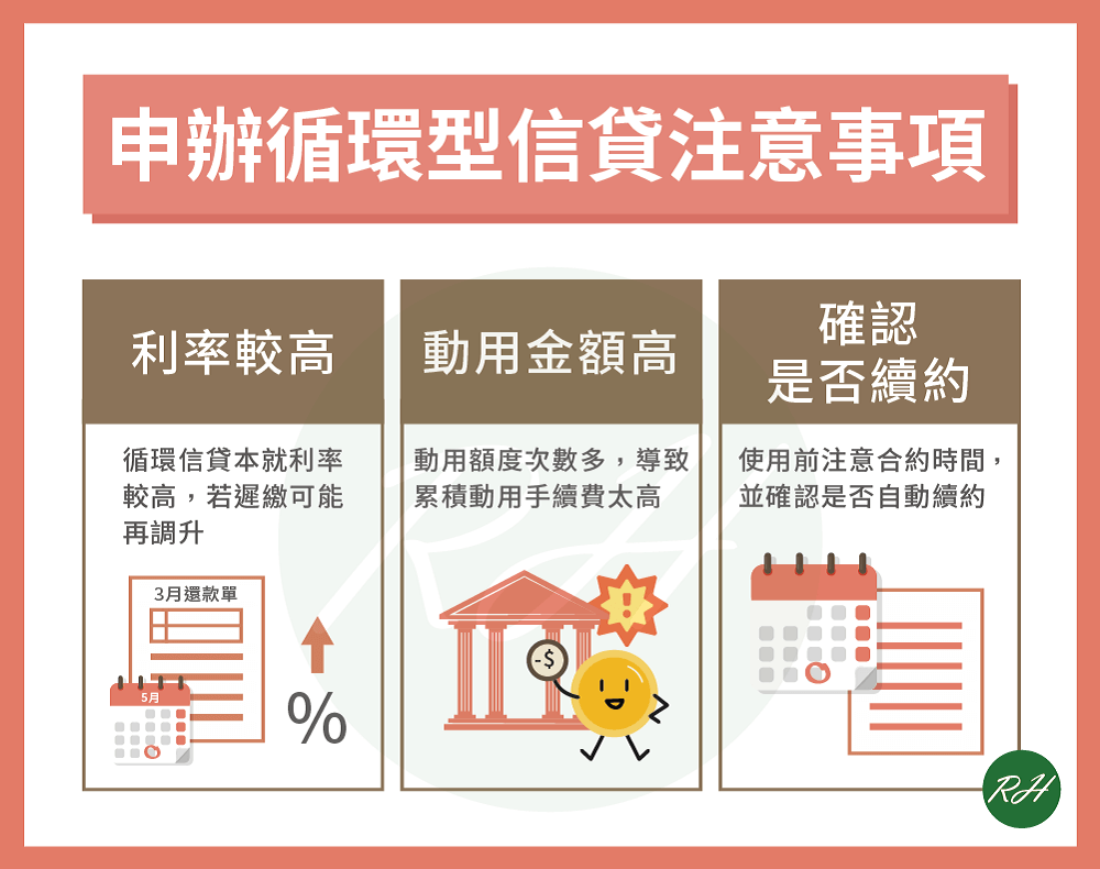 申辦循環型信貸注意事項《榮華行銷理財中心》