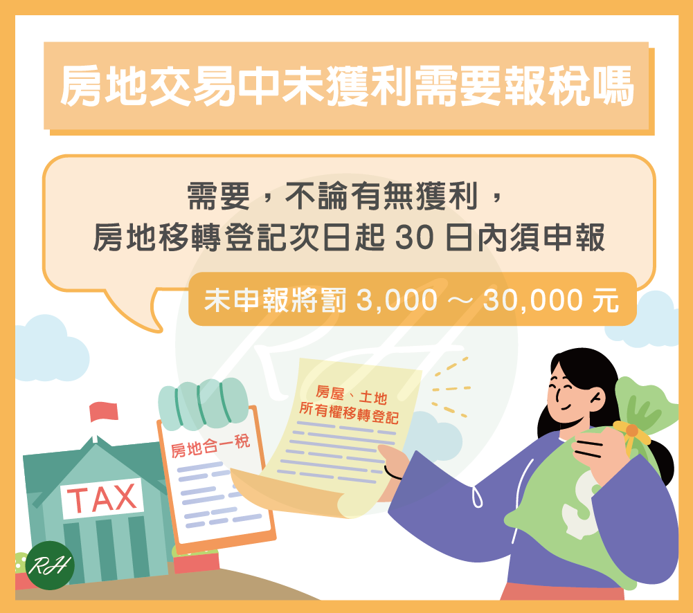 房地交易中未獲利需要報稅嗎《榮華行銷理財中心》